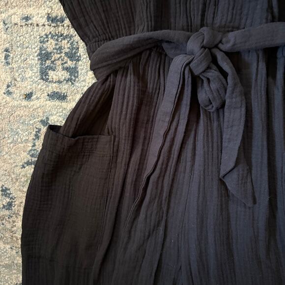 L*Space Black Shore Thing Lightweight Gauzy  Relaxed Jumpsuit Large - Picture 6 of 9